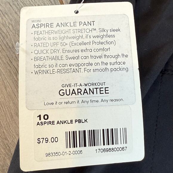 Athleta Aspire Ankle Pant Size 10 Pull On Tapered Lightweight Performance Yoga - Picture 7 of 16
